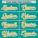 Custom Aqua Old Gold Baroque Style Personalized Baseball Jersey