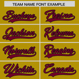 Custom Old Gold Crimson Baroque Style Personalized Baseball Jersey