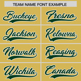 Custom Old Gold Green Baroque Style Personalized Baseball Jersey