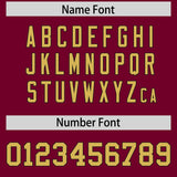 Custom Crimson Old Gold Baroque Style Personalized Baseball Jersey