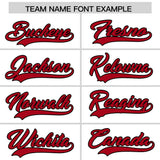 Custom White Red Baroque Style Personalized Baseball Jersey