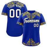 Custom Royal Gold Baroque Style Personalized Baseball Jersey