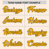 Custom Cream Brown Baroque Style Personalized Baseball Jersey