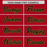 Custom Red Old Gold Baroque Style Personalized Baseball Jersey