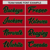Custom Red Kelly Green Baroque Style Personalized Baseball Jersey
