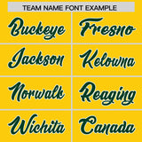 Custom Gold Green Baroque Style Personalized Baseball Jersey