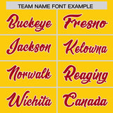 Custom Gold Red Baroque Style Personalized Baseball Jersey
