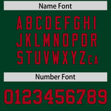 Custom Green Red Baroque Style Personalized Baseball Jersey