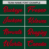 Custom Green Red Baroque Style Personalized Baseball Jersey