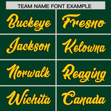Custom Green Gold Baroque Style Personalized Baseball Jersey