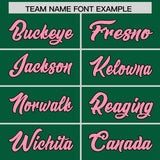 Custom Kelly Green Light Pink Baroque Style Personalized Baseball Jersey