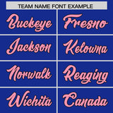 Custom Royal Light Pink Baroque Style Personalized Baseball Jersey