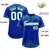Custom Royal Bright Green Baroque Style Personalized Baseball Jersey