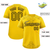 Custom Gold Old Gold Baroque Style Personalized Baseball Jersey
