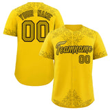 Custom Gold Old Gold Baroque Style Personalized Baseball Jersey