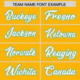 Custom Yellow Bright Green Baroque Style Personalized Baseball Jersey