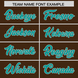 Custom Brown Teal Baroque Style Personalized Baseball Jersey