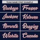 Custom Navy Crimson Baroque Style Personalized Baseball Jersey
