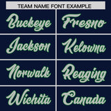 Custom Navy Kelly Green Baroque Style Personalized Baseball Jersey