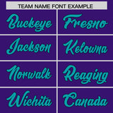 Custom Purple Aqua Baroque Style Personalized Baseball Jersey