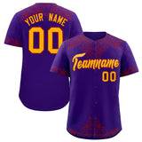 Custom Purple Crimson Baroque Style Personalized Baseball Jersey