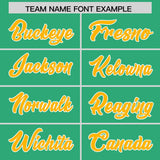 Custom Bright Green Gold Baroque Style Personalized Baseball Jersey