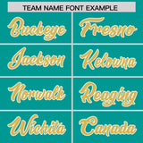 Custom Aqua Old Gold Baroque Style Personalized Baseball Jersey