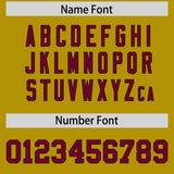 Custom Old Gold Crimson Baroque Style Personalized Baseball Jersey