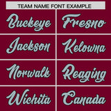 Custom Crimson Silver Baroque Style Personalized Baseball Jersey