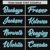 Custom Black Teal Baroque Style Personalized Baseball Jersey