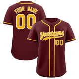 Custom Burgundy Classic Style Authentic Baseball Jersey
