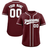 Custom Burgundy Classic Style Authentic Baseball Jersey