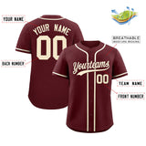 Custom Burgundy Classic Style Authentic Baseball Jersey