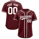Custom Burgundy Classic Style Authentic Baseball Jersey