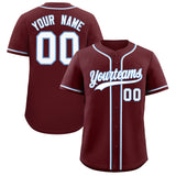 Custom Burgundy Classic Style Authentic Baseball Jersey