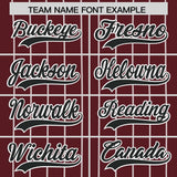 Custom Burgundy White Stripe Fashion Authentic Baseball Jersey