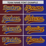 Custom Burgundy Royal Two Tone Gradient Fashion Authentic Baseball Jersey