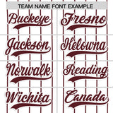 Custom White Burgundy Stripe Fashion Authentic Baseball Jersey