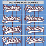 Custom Powder Blue Burgundy Stripe Fashion Authentic Baseball Jersey