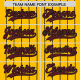 Custom Yellow Black Stripe Fashion Authentic Baseball Jersey