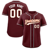 Custom Burgundy Classic Style Authentic Baseball Jersey