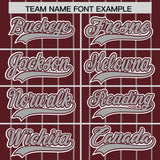 Custom Burgundy Gray Stripe Fashion Authentic Baseball Jersey