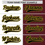 Custom White Burgundy Split Fashion Authentic Baseball Jersey