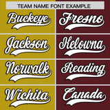 Custom Old Gold Burgundy Split Fashion Authentic Baseball Jersey