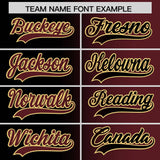 Custom Black Burgundy Two Tone Gradient Fashion Authentic Baseball Jersey