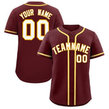 Custom Burgundy Classic Style Authentic Baseball Jersey