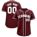Custom Burgundy Classic Style Authentic Baseball Jersey