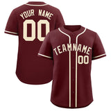 Custom Burgundy Classic Style Authentic Baseball Jersey