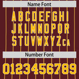Custom Burgundy Yellow Stripe Fashion Authentic Baseball Jersey