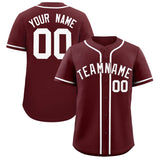 Custom Burgundy Classic Style Authentic Baseball Jersey